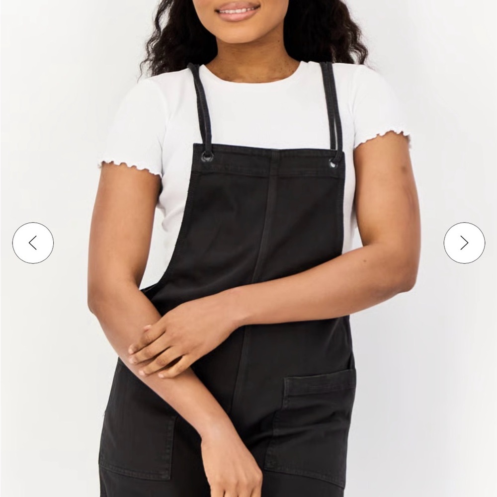 NWT Aerie Black Fringed Sleeveless Overall Romper Playsuit (S)